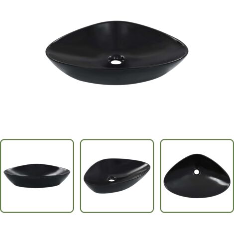 Lavabo triangular -  Lavabo 58,5x39x14 cm cerámica negro