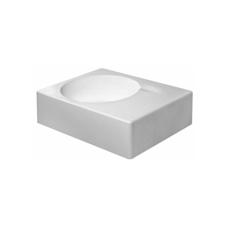 

Lavabo universal SCOLA con rebosadero, plataforma para grifería, lavabo 615 x 460 mm a la izquierda, blanco - wondergliss DURAVIT