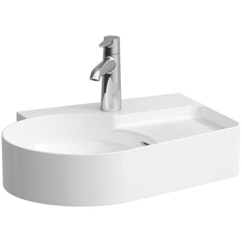 Lavabo VAL 530 x 400 mm, 1 trou pour robinetterie, avec trop-plein blanc LAUFEN