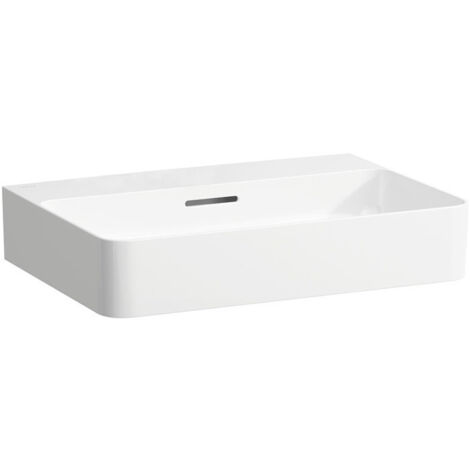 Lavabo VAL 600 x 420 mm avec trop-plein, sans trou pour robinet blanc LCC LAUFEN