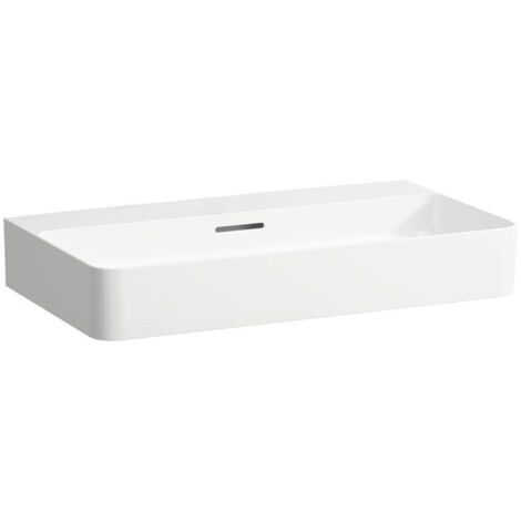 Lavabo VAL 750 x 420 mm avec trop-plein, sans trou de robinetterie blanc LAUFEN