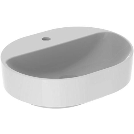 Lavabo VariForm elliptique 500x400mm avec trou pour robinet sans trop plein blanc KT
