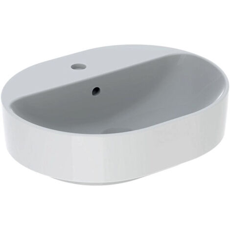 Lavabo VariForm elliptique 500x400mm avec trou pour robinetavec trop plein blanc KT