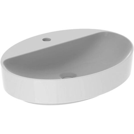 Lavabo VariForm oval 600x450mm avec trou pour robinet sans trop plein blanc KT