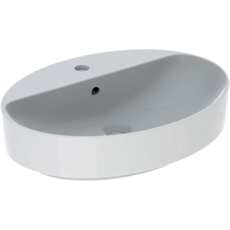 Lavabo VariForm oval 600x450mm avec trou pour robinetavec trop plein blanc KT