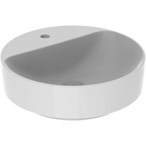 Lavabo VariForm rond d: 450mm avec trou pour robinet sans trop plein blanc KT