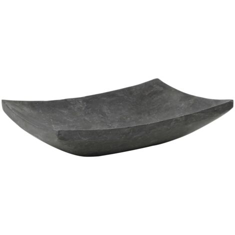Lavabo vasque à poser Luxueux, Bac à laver, 50 x 35 x 12 cm Marbre Noir OIB8497E