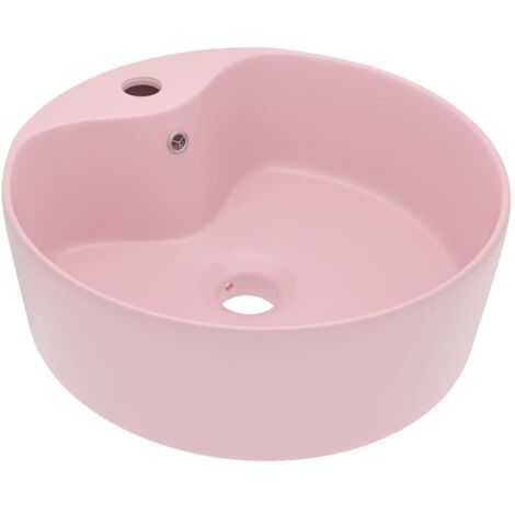 Lavabo vasque à poser Luxueux, Bac à laver, avec trop-plein Rose mat 36x13 cm Céramique OIB6306E