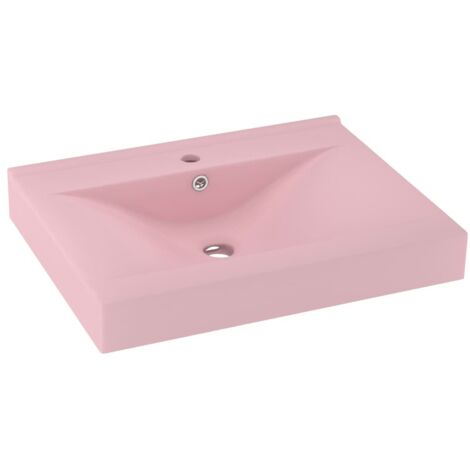 Lavabo vasque à poser Luxueux, Bac à laver, avec trou de robinet Rose mat 60x46 cm Céramique OIB6666E