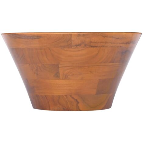 Lavabo vasque à poser Luxueux, Bac à laver, Bois de teck massif Φ40x20 cm OIB1892E