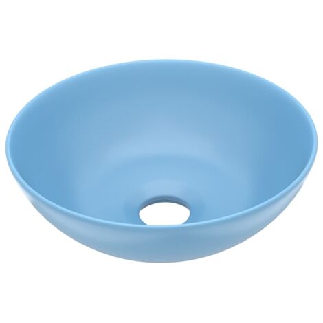 Lavabo vasque à poser Luxueux, Bac à laver, Céramique Bleu clair Rond OIB5918E