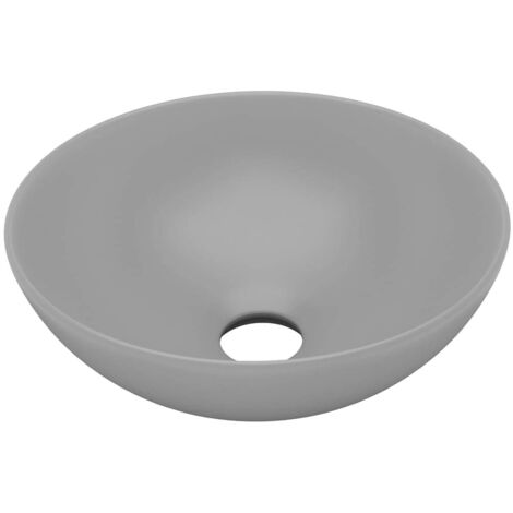 Lavabo vasque à poser Luxueux, Bac à laver, Céramique Gris clair Rond OIB1170E