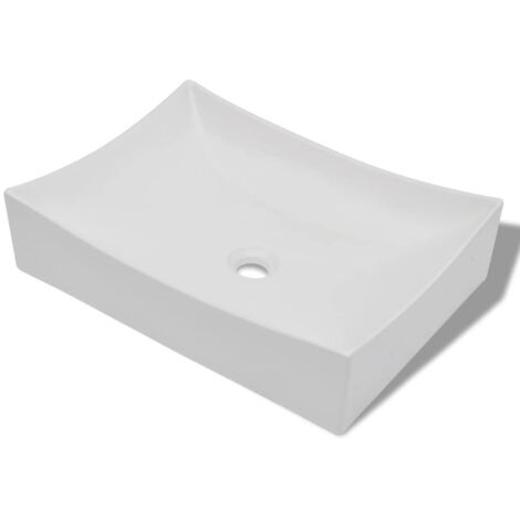 Lavabo vasque à poser Luxueux, Bac à laver, en céramique Blanc brillant OIB7379E
