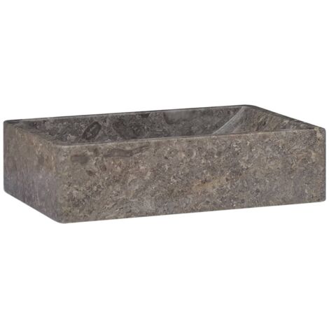 Lavabo vasque à poser Luxueux, Bac à laver, Gris 45x30x12 cm Marbre OIB6174E
