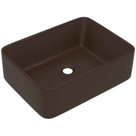 Lavabo vasque à poser Luxueux, Bac à laver, Marron foncé mat 41x30x12 cm Céramique OIB9216E