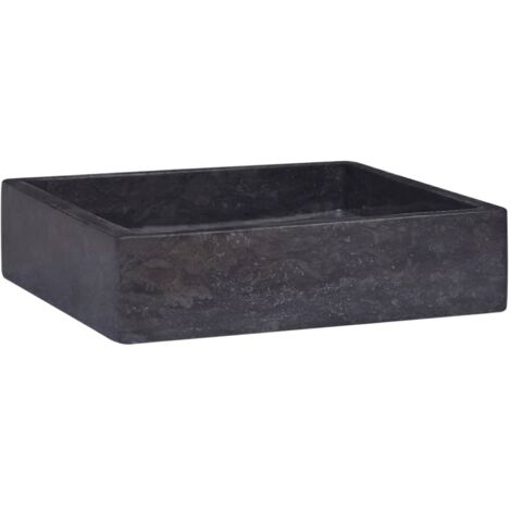 Lavabo Vasque à poser Luxueux, Bac à laver, Noir 40x40x10 cm Marbre OIB7330E