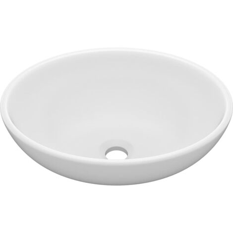 Lavabo vasque à poser Luxueux, ovale de luxe Bac à laver, Blanc mat 40x33 cm Céramique OIB8006E