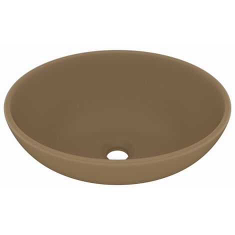 Lavabo vasque à poser Luxueux, ovale de luxe Bac à laver, Crème mat 40x33 cm Céramique OIB9311E
