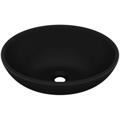 Lavabo vasque à poser Luxueux, ovale de luxe Bac à laver, Noir mat 40x33 cm Céramique OIB7662E