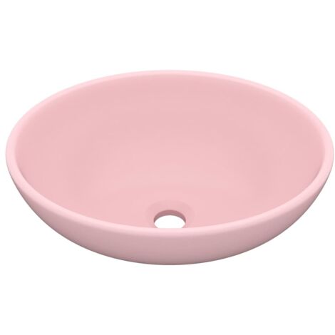 Lavabo vasque à poser Luxueux, ovale de luxe Bac à laver, Rose mat 40x33 cm Céramique OIB2003E