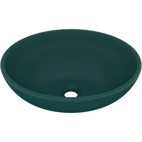 Lavabo vasque à poser Luxueux, ovale de luxe Bac à laver, Vert foncé mat 40x33 cm Céramique OIB9204E