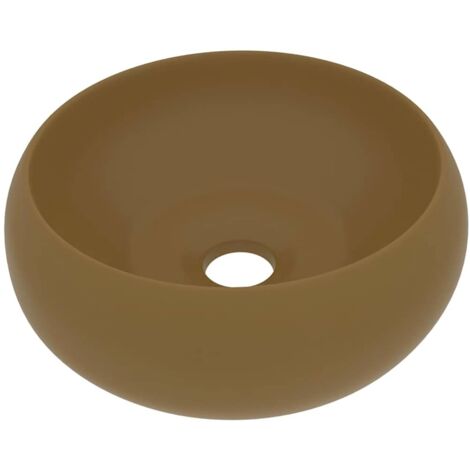 Lavabo vasque à poser Luxueux, rond de luxe Bac à laver, Crème mat 40x15 cm Céramique OIB6627E