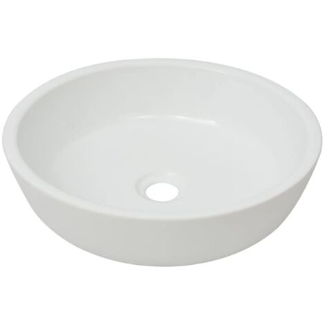 Lavabo vasque à poser Luxueux, ronde Bac à laver, Céramique Blanc 42 x 12 cm OIB7577E