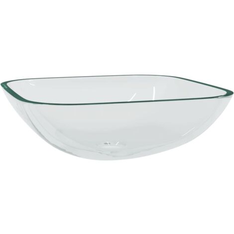 Lavabo vasque à poser Luxueux, Verre Bac à laver, 42x42x14 cm Transparent OIB1799E
