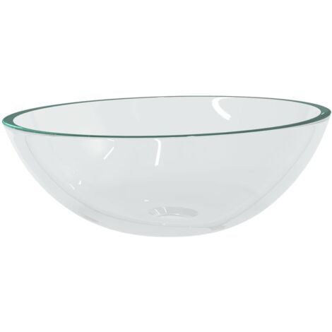Lavabo vasque à poser Luxueux, Verre Bac à laver, 50x37x14 cm Transparent OIB8568E