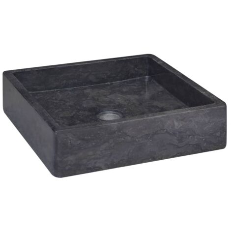 Lavabo Vasque à poser  pour salle de bain Noir 40x40x10 cm Marbre 21574