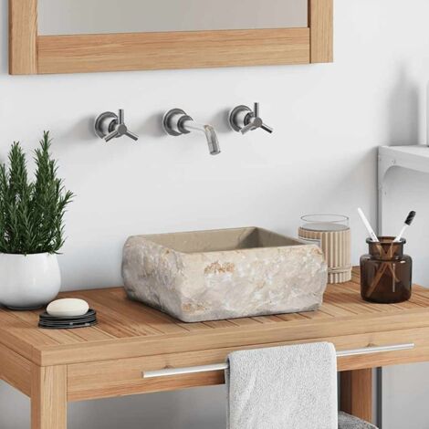 Lavabo-Vasque Crème 30x30x13 cm Marbre 535564