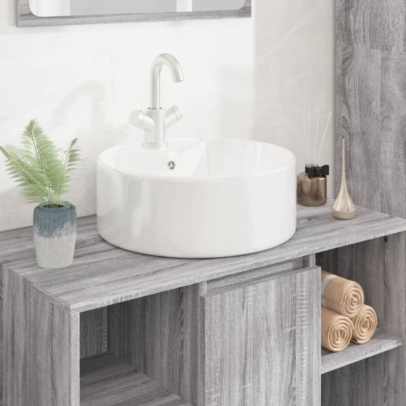 Lavabo, Vasque blanc 40x14,5 cm céramique rond FR820615 design in