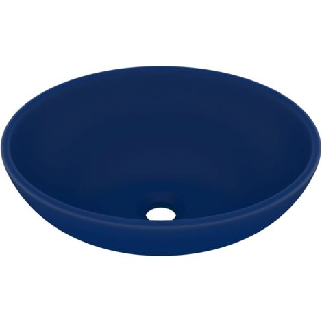 Lavabo vasque ovale de luxe mat 40x33 cm céramique bleu foncé