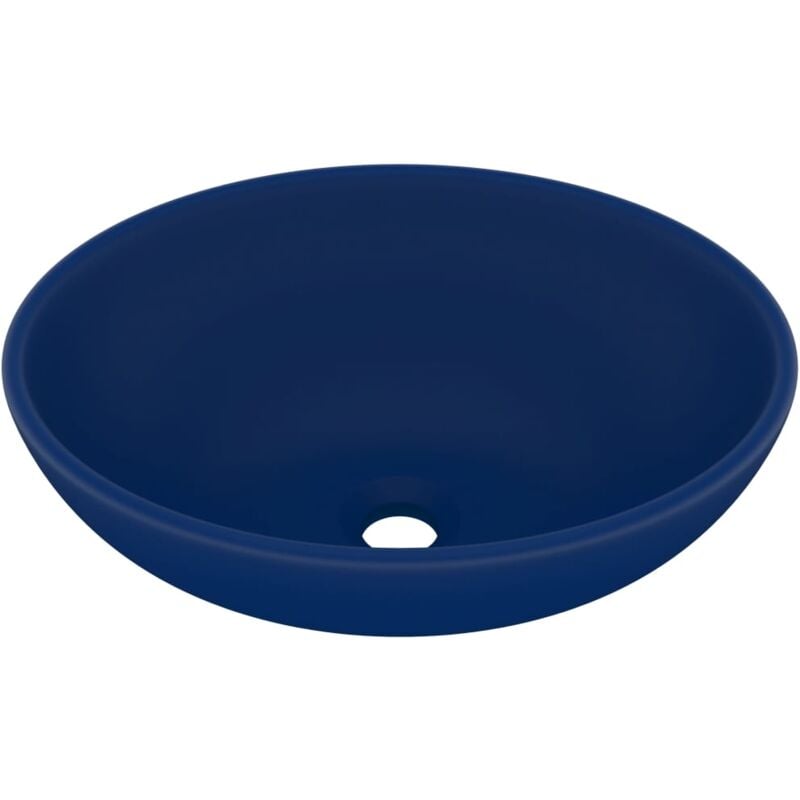 Helloshop26 - Lavabo vasque ovale de luxe mat 40x33 cm céramique bleu foncé