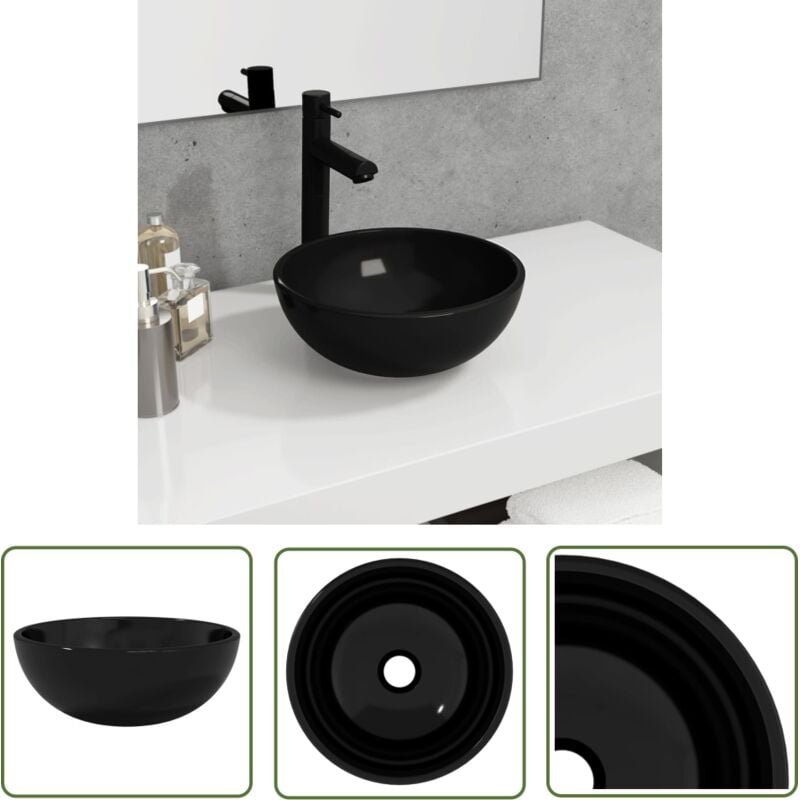 Maison Chic - Lavabo Vasque à poser pour salle de bain Verre trempé 30x12 cm Noir 28514