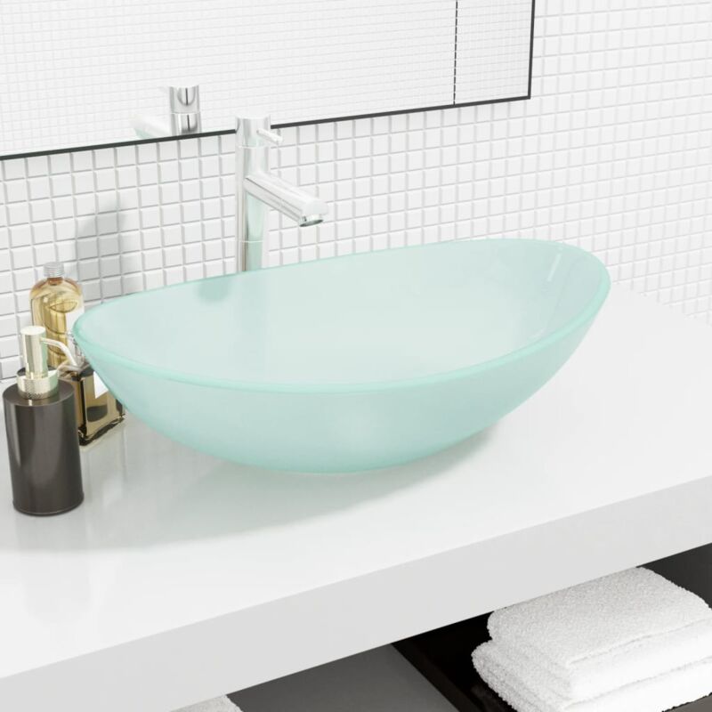 Lavabo Vasque à poser pour salle de bain Verre trempé 54,5x35x15,5 cm Dépoli 65738