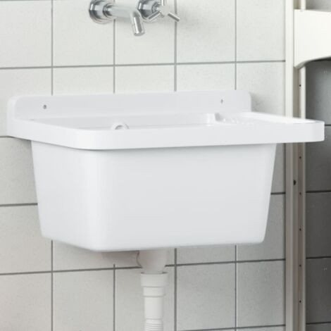 Lavabo-Vasque pour montage murale blanc 50x35x24 cm résine 809599