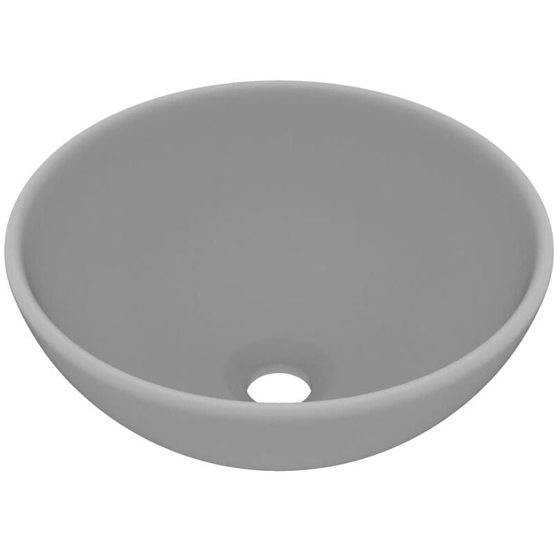 Lavabo vasque rond de luxe de salle bain diamètre 32,5 cm céramique gris clair mat
