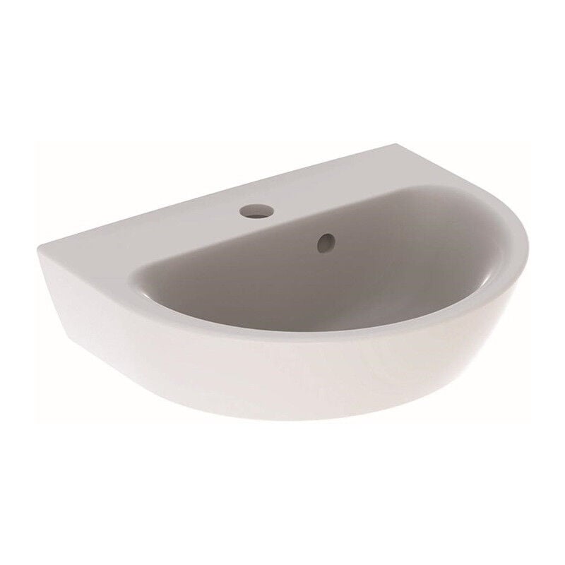 Geberit - Lave-mains Renova, Blanc, 45x17.3x36cm, troude robinetterie au centre