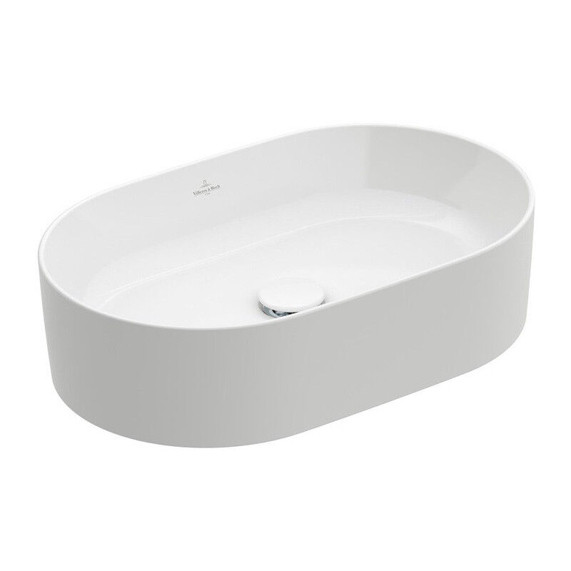 Vasques à poser, 560 x 360 mm, Rectangulaire, pour robinetterie murale ou robinetterie surélevée, sans plage de robinetterie, sans trop-plein, Blanc