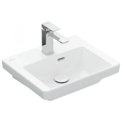 Lavabo V&B SUBWAY 3.0 450x370mm avec trop-plein avec trou pour robinet blanc C+