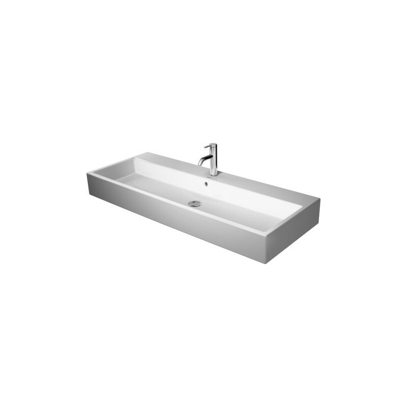 

Lavabo Vero Air Wash Duravit 120x47cm, sin rebosadero, con banco para grifos, 1 agujero para grifos, pulido, color: Blanco con Wondergliss