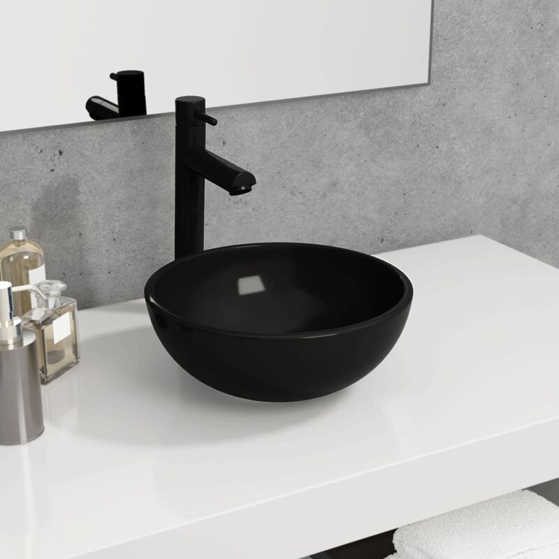 vidaXL Lavabo Vasque à Poser de Toilette Lave-mains de Salle de Bain Lavabo de Salle d'Eau Maison Intérieur Verre Trempé 345247