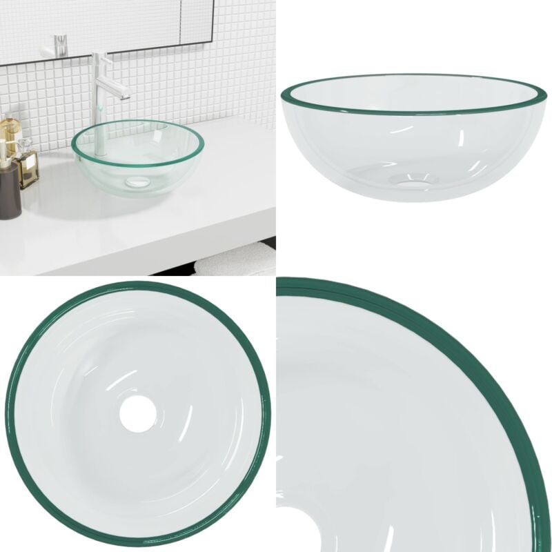 Vidaxl - Lavabo Verre trempé 30x12 cm Transparent - Lave-mains En Verre Trempé - Lavabo Design - Lavabo Contemporain - Lavabo Salle De Bain - Lavabo