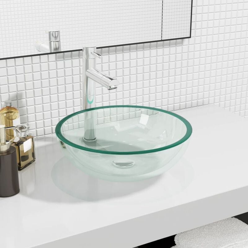 Furniture Limited - Lavabo Verre trempé 35x12 cm Transparent