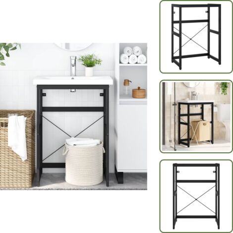 Lavabo - vidaXL Estructura de lavabo de hierro negro 59x38x83 cm - Hierro negro