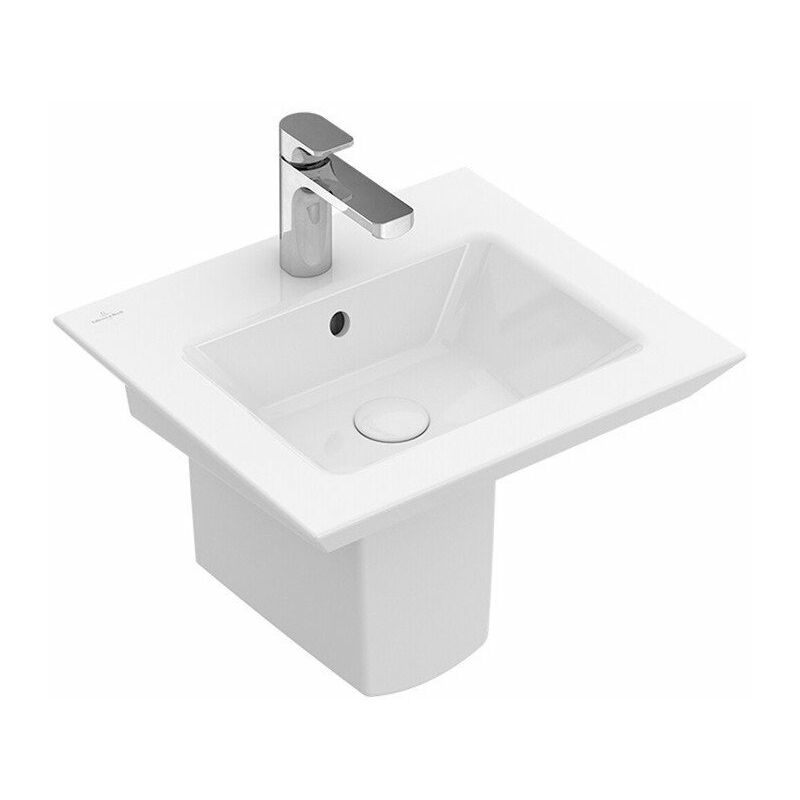 

Legato, Lavamanos, 500 x 440 mm, Rectangular, Para grifería de 1 orificio, orificio para grifería perforado, con rebosadero, Cerámica sanitaria