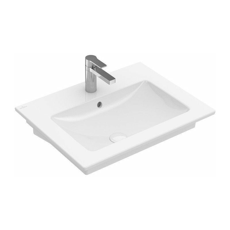 

Venticello, Lavabos suspendidos, 600 x 500 mm, Rectangular, modelo de suelo, para grifería de 3 orificios, orificio central perforado, con