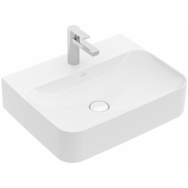 

Lavabo Villeroy und Boch Finion 41686L 600x470mm, sin rebosadero, 1 agujero para grifo, parte inferior lijada, color: Cerámica Blanca - 41686LR1