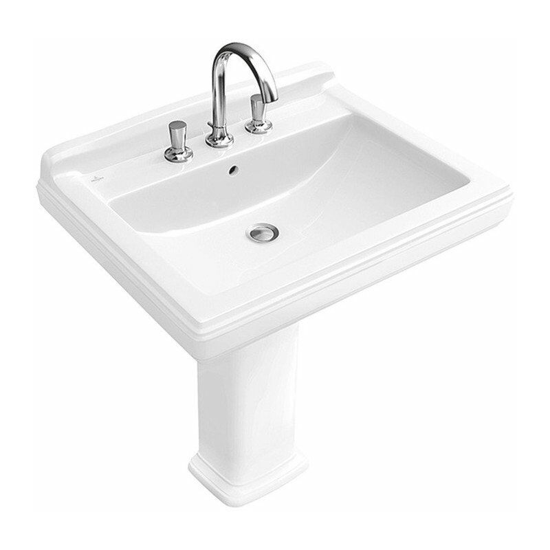 

Villeroy&boch - Hommage, Lavabos Classic, 750 x 580 mm, Rectangular, para grifería de 3 orificios, orificios para grifería perforados, con